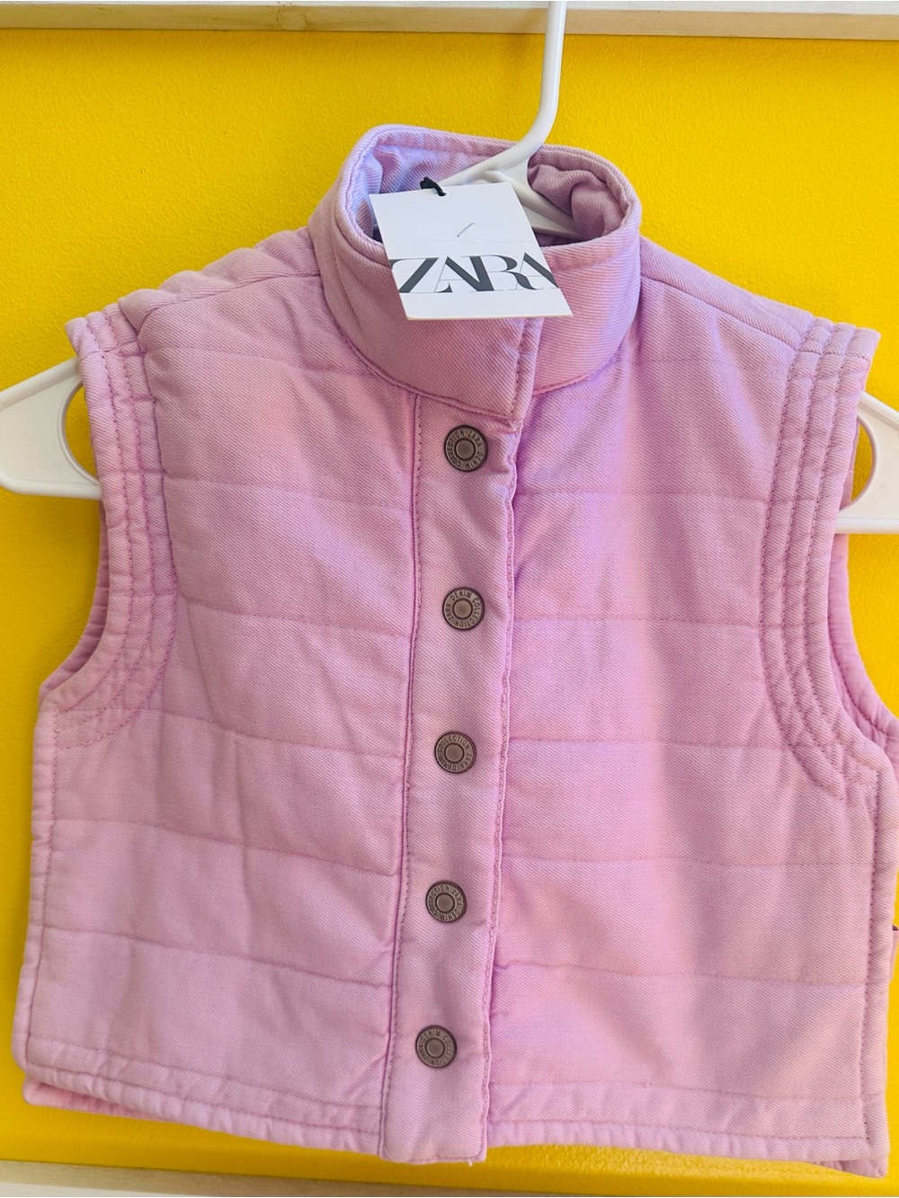 Zara Girls Pink Quilted Vest